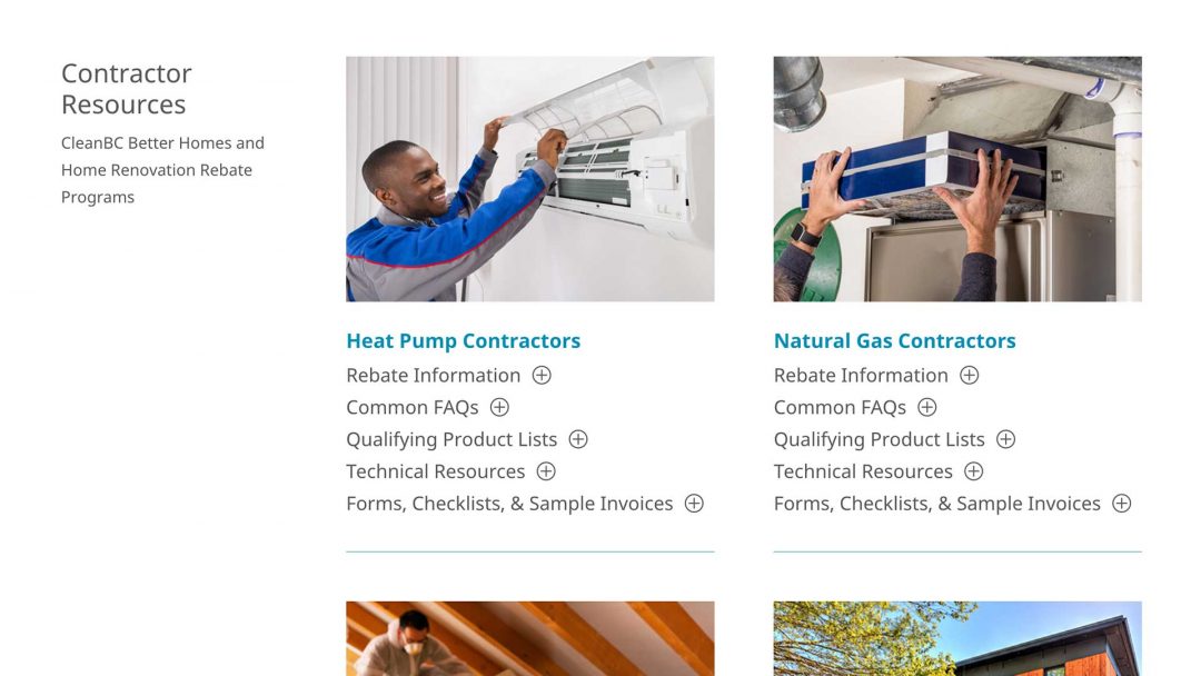CleanBC Better Homes Contractor Support Page
