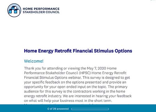 Home Energy Retrofits Financial Stimulus Survey