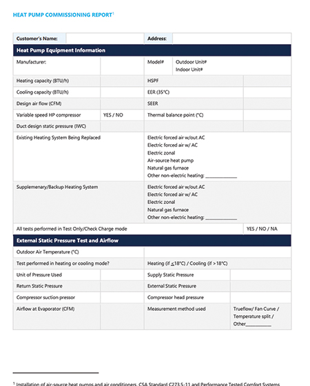 HPSC Heat Pump Commissioning Report
