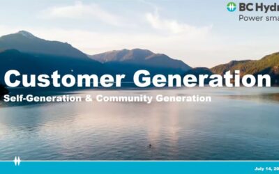 BC Hydro Solar & Battery Self-Generation & Community Generation Updates